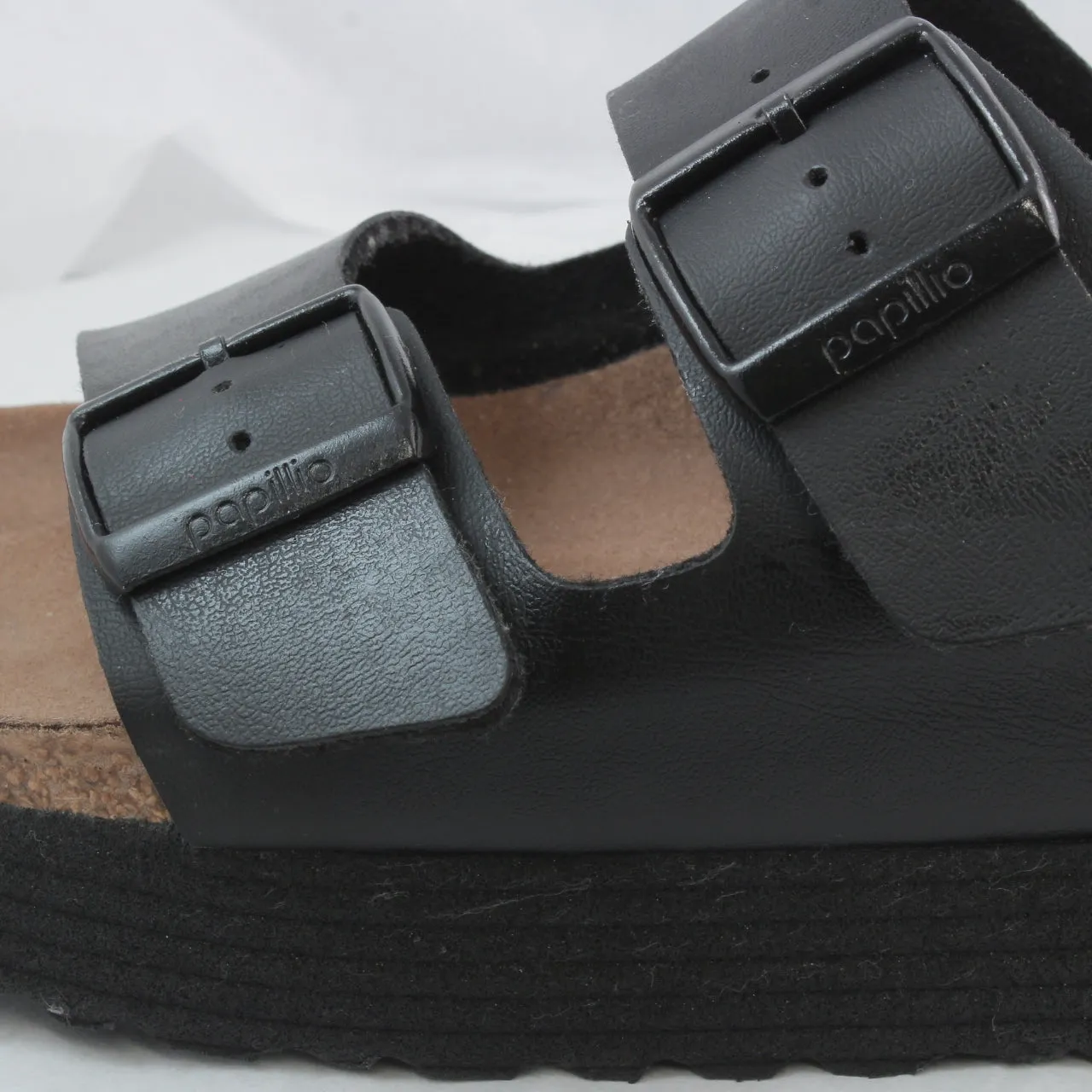 Womens Birkenstock Papillio Arizona Platforms Black Vegan