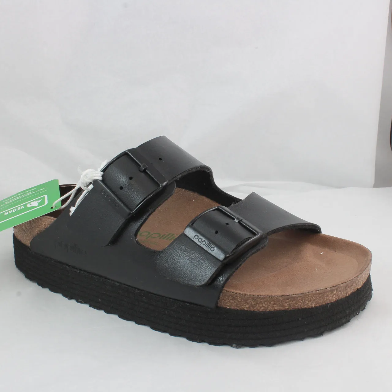 Womens Birkenstock Papillio Arizona Platforms Black Vegan