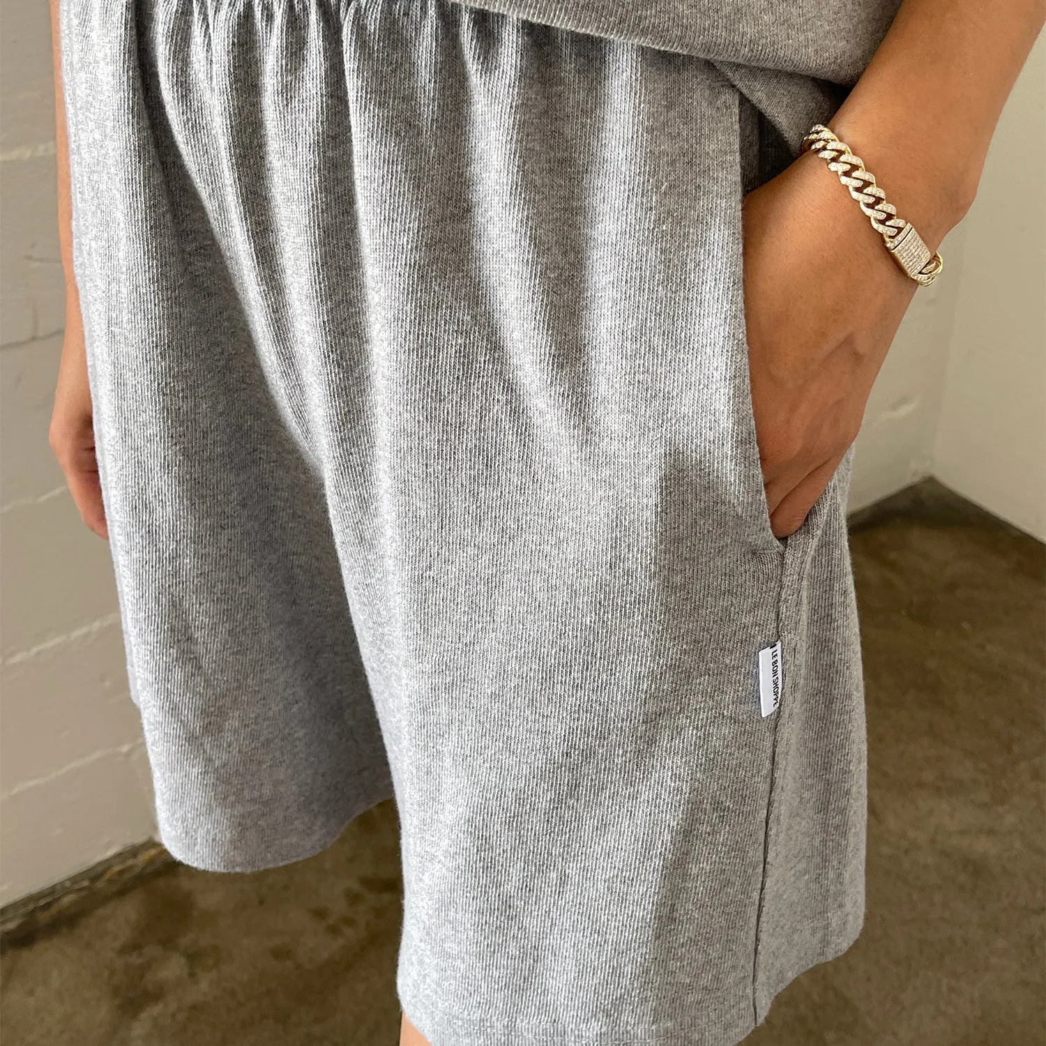 Womens Cotton Flared Basketball Shorts - Heather Grey