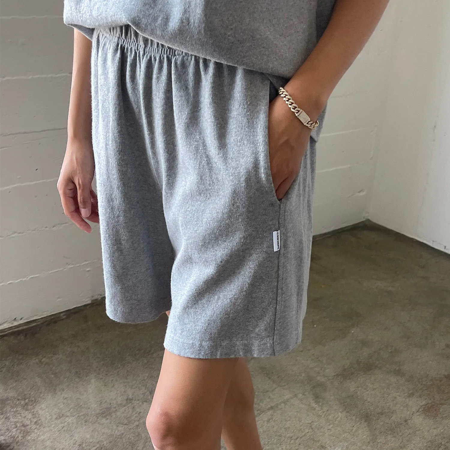 Womens Cotton Flared Basketball Shorts - Heather Grey